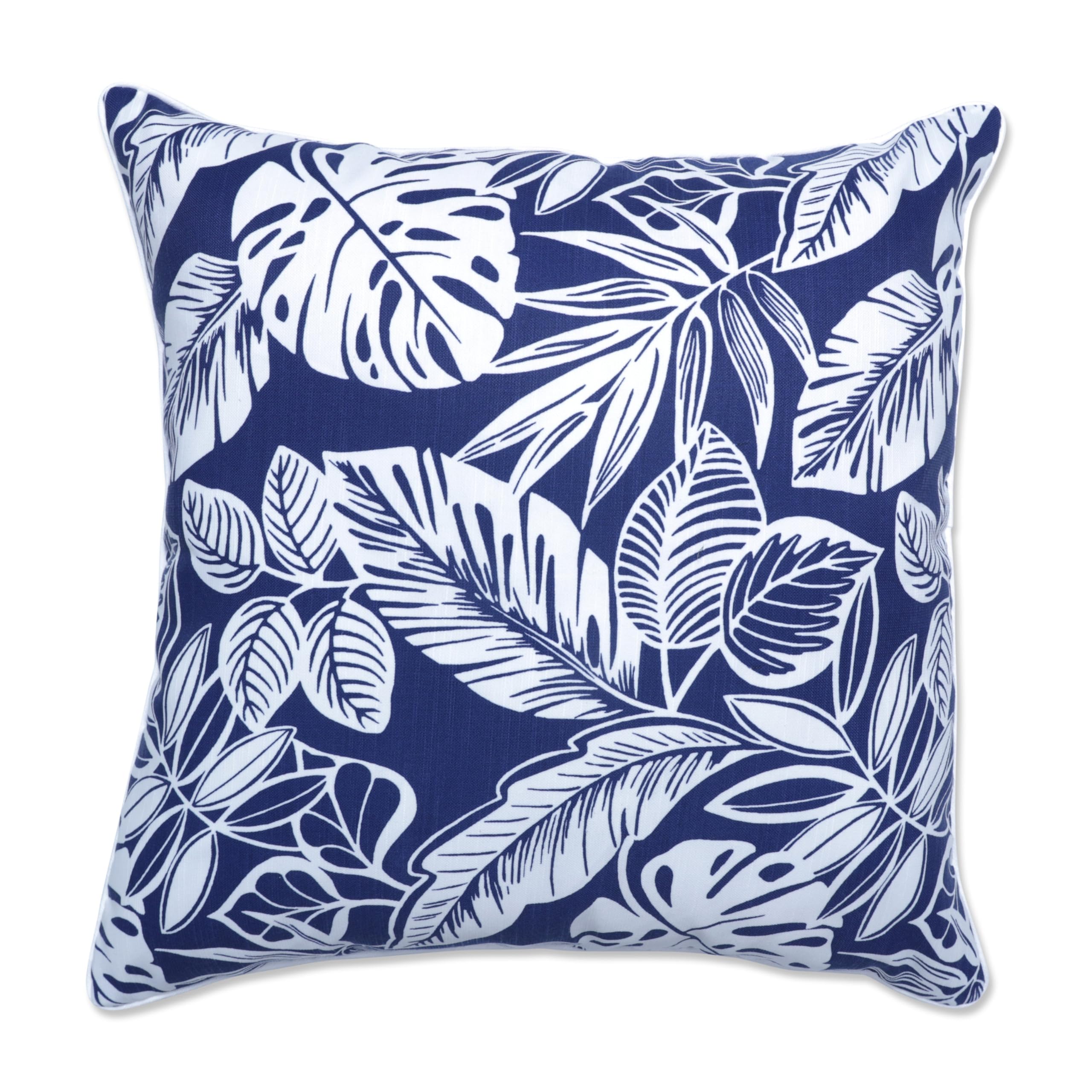Pillow Perfect Outdoor/Indoor Delray Navy Blue Floor Pillow, 25" x 25" Image