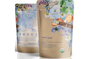 Gardenika Organic Sleep Loose Leaf Tea with Chamomile and Lavender Flowers, Herbal, Caffeine Free, KSA Kosher, Ayurvedic Blend - 4 oz (1 Pack)