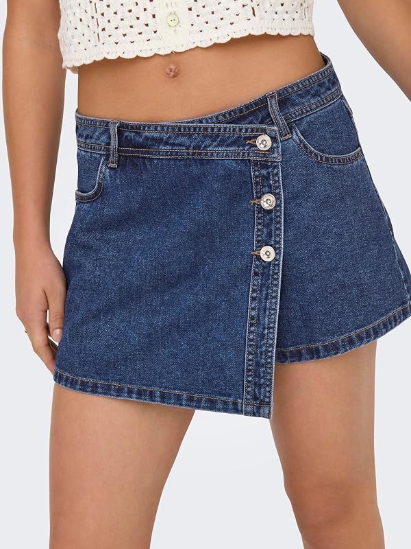 Gonna ONLLESLY Skort, Blu Scuro Denim, M