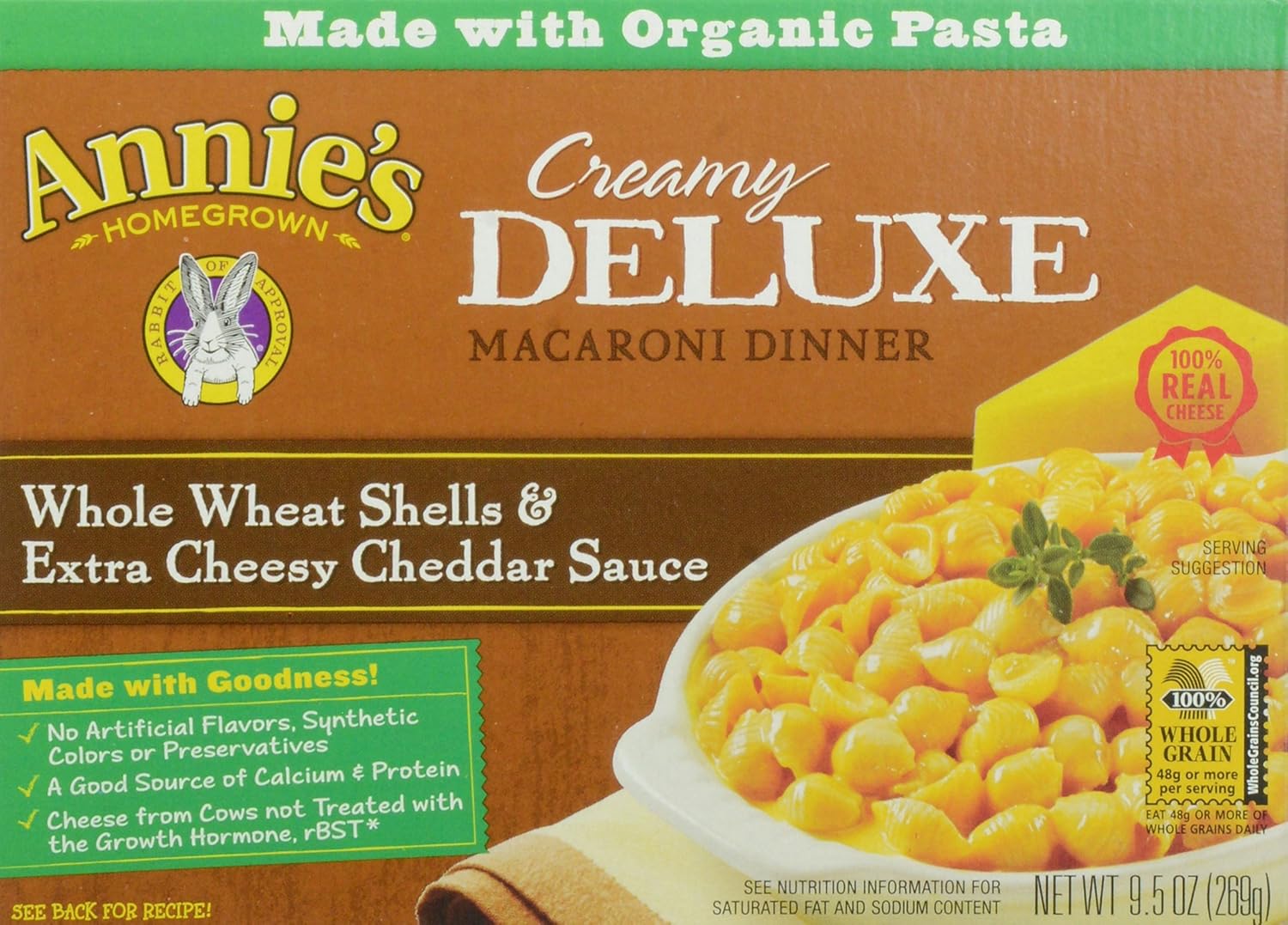 Annie's Deluxe Whole Wheat Shells & Cheddar (12x9.5 Oz) Amazon.ca Grocery