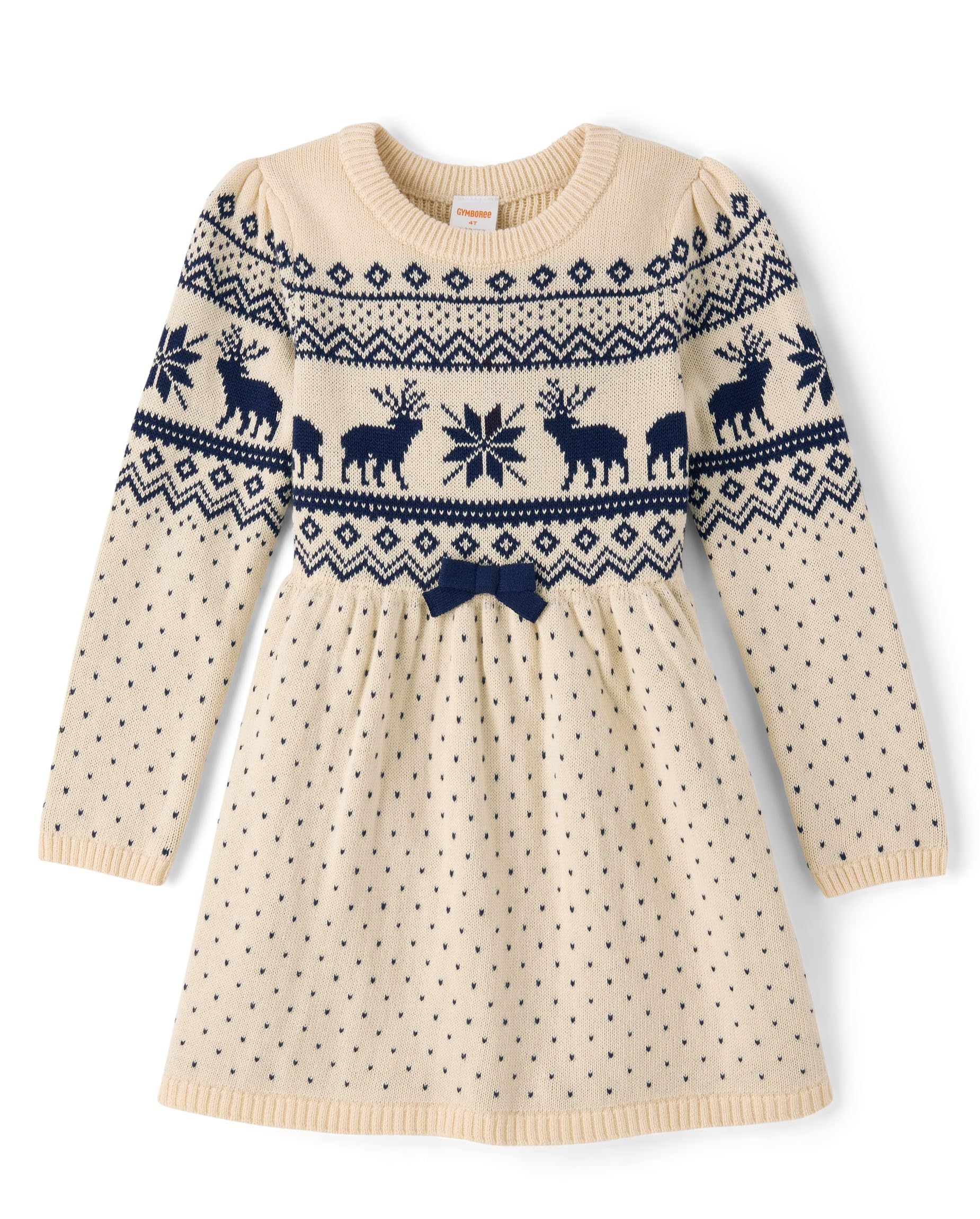 Gymboree,Girls,and Toddler Long Sleeve Sweater Dresses,Country Cream Fairisle,10 Image