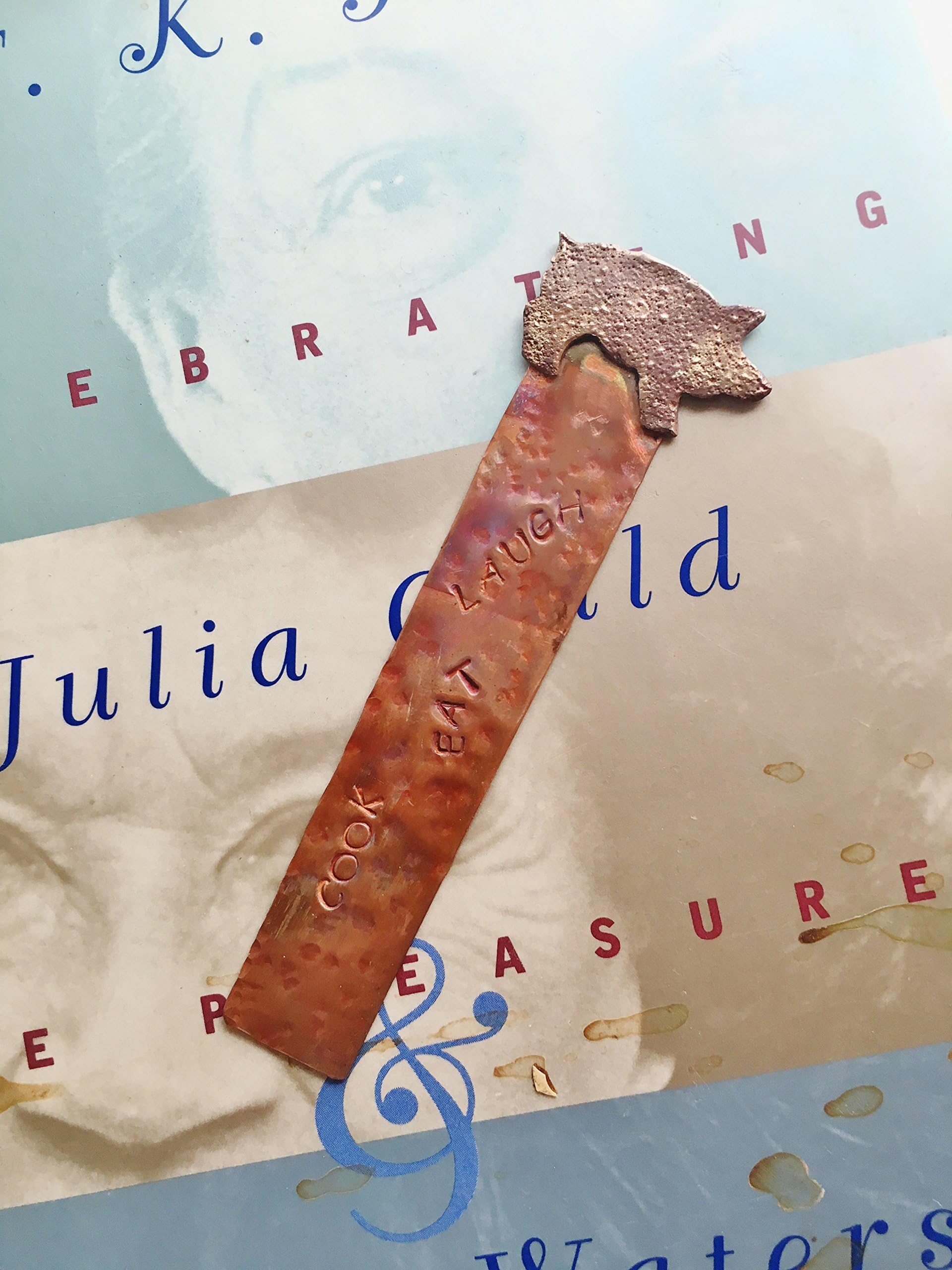 Pig Copper Bookmark for Cookbooks
