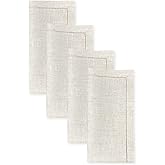 D'Moksha Homes Light Natural Linen Napkins Set of 4 - Classic Hemstitch 100% Pure Linen Hemstitch Dinner Napkins 20 x 20 Inch for Mothers Day, Spring, Easter - Handcrafted and Machine Washable