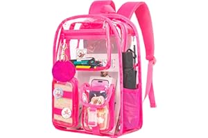 WZLVO Clear Backpack, Heavy Duty Transparent Bookbag for Women and Men