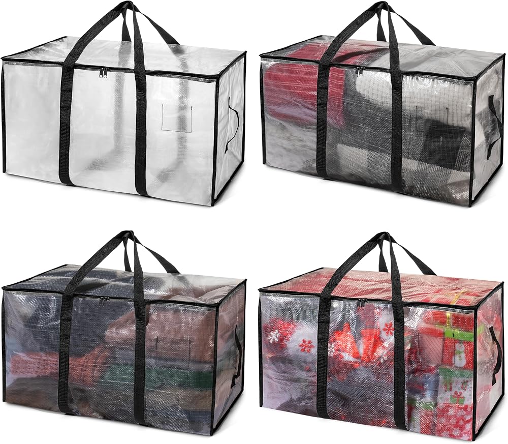 ClearSpace Oversized Storage Bag Large 86L 29x13x14 4 Pack with Handles