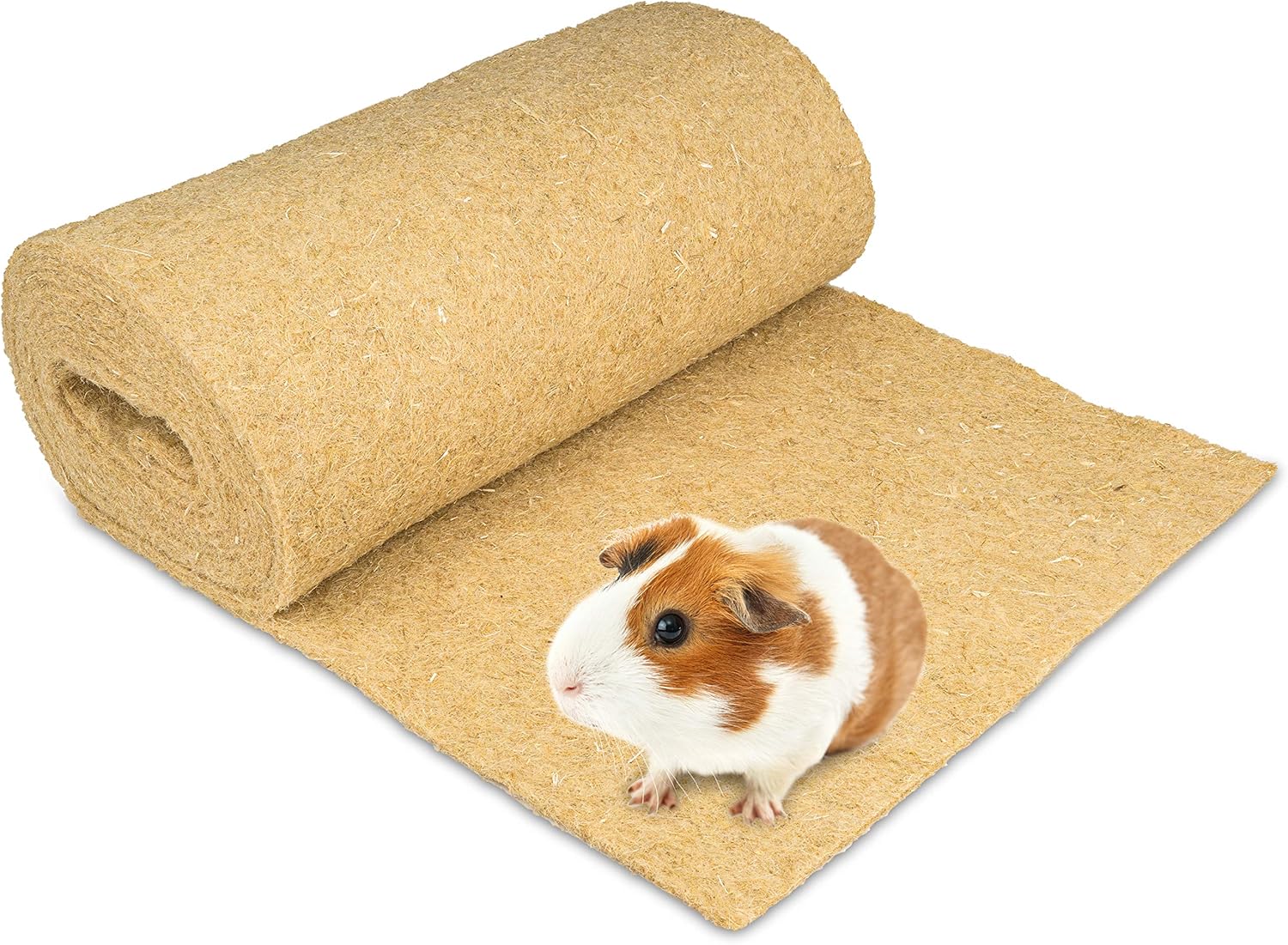 Alfombra para roedores de cáñamo 100% orgánico en Rollo con 5 m de Longitud, 50 cm de Ancho, 5 mm de Grosor