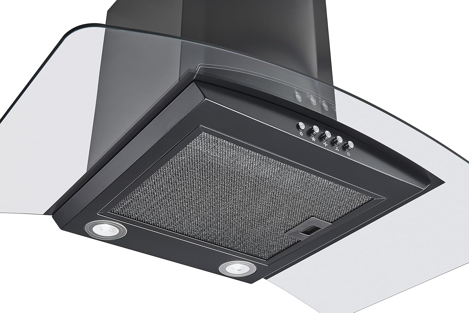 Winflo New 30 Convertible Wall Mount Range Hood in Black with Black