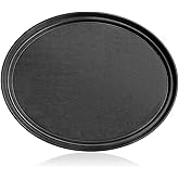New Star Foodservice 25453 Non-Slip Tray, Plastic, Rubber Lined, Oval, 20.5 x 25.25-Inch, Black…