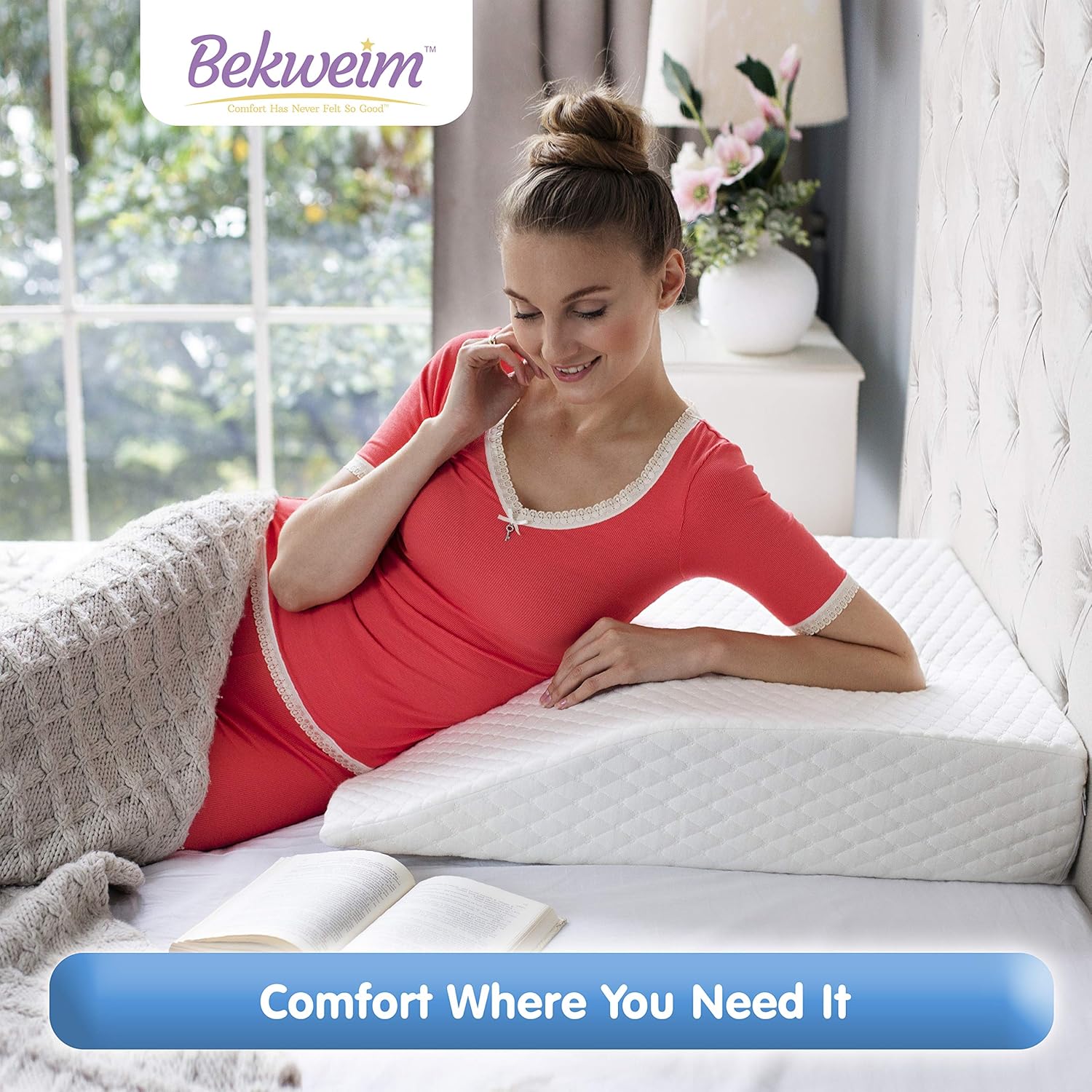 6 Inch Memory Foam Leg and Knee Support Wedge Pillow for Sleeping 2 Covers Included Help