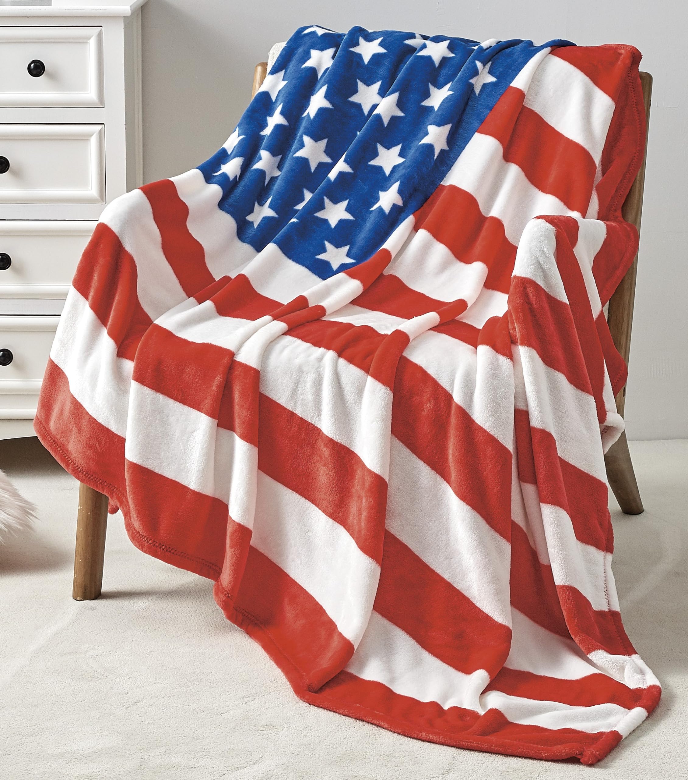 Photo 1 of FAITH, HOPE, LOVE HOME DÉCOR July 4th Stars & Stripes American Flag Ultra Lush Oversized Throw Blanket (50" x 70")