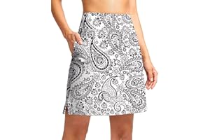 Viodia 18" Skorts for Woman with Pockets High Waisted Golf Tennis Skirts Knee Length Long Skort for Women Dressy Casual
