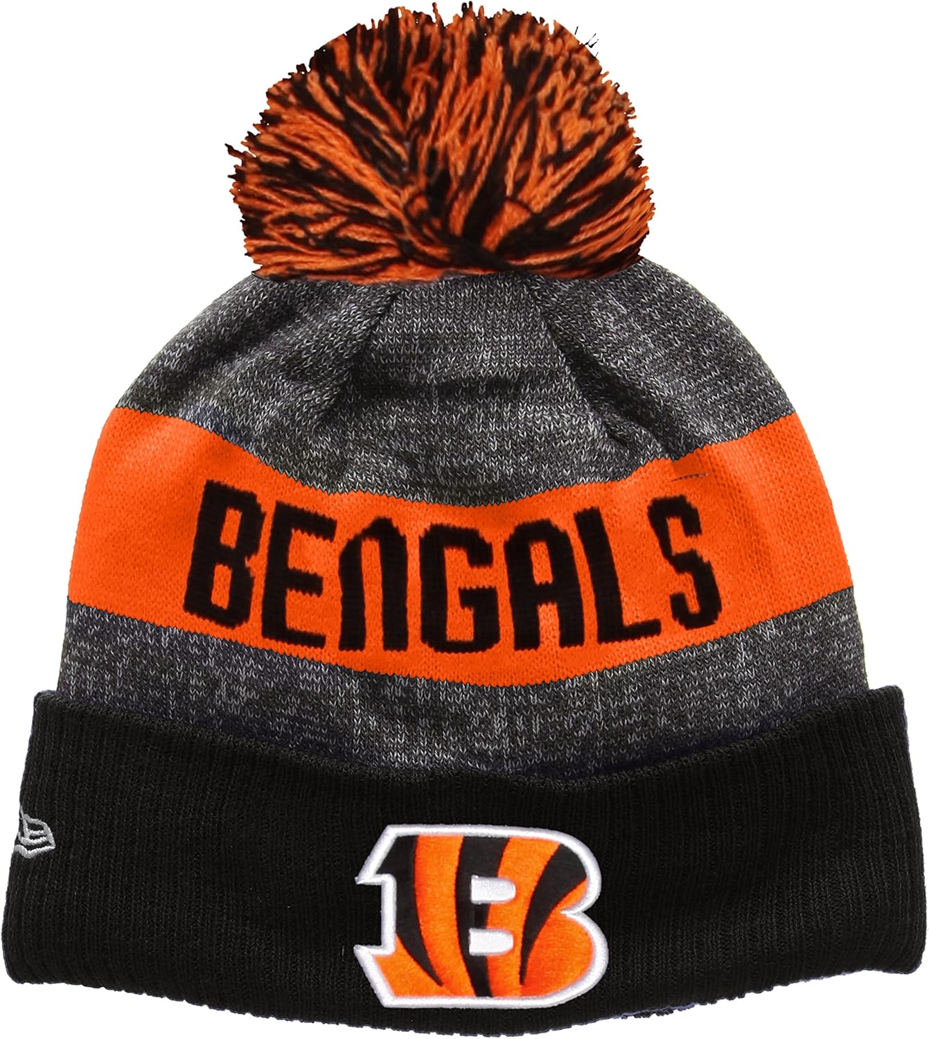 New Era Men's NFL Sideline Bobble Knit Cincinatti Bengals Beanie