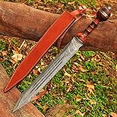UNIQUE BLADES Roman Gladius Sword - 26" Custom Handmade Damascus Steel Gladius Sword, Battle Ready