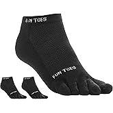 FUN TOES 3 Pairs Men's Cotton Toe Socks Barefoot Running Socks Breathable Mesh Top Shoe Size 6-10