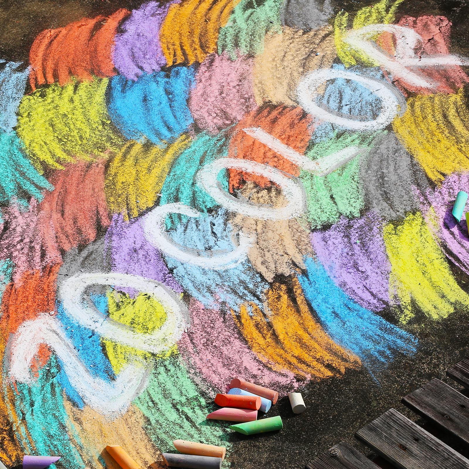180 Pack Washable Sidewalk Chalk for Kid, 20 Colors Non-Toxic Jumbo Chalk Paint Bulk for Summer Outdoor Activity, Playground, School Classroom Chalkboard, Chalk Party Favors Set for Toddler Kids Adult