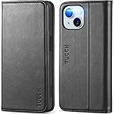 TUCCH Case Wallet for iPhone 15 6.1", [3 Card Slots] Kickstand PU Leather [RFID Blocking] Case, Flip Folio Cover with [TPU Shockproof Interior Shell] Compatible with iPhone 15 5G 2023, Classic Black