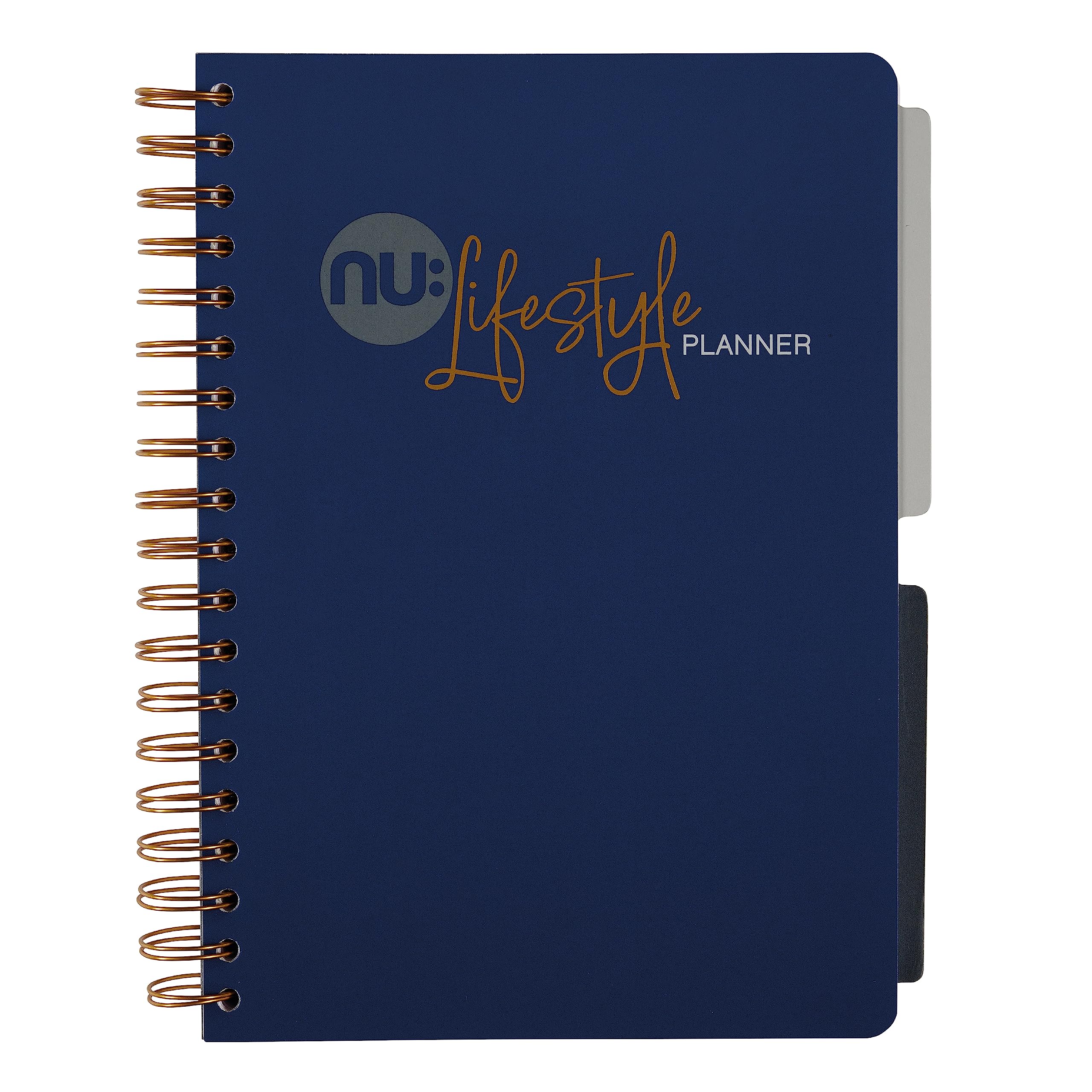 NU: Lifestyle Planner, B5 | Daily Journal, To-Do List & Weekly Planner | Gold Wiro | 314 Pages | Sustainable | Navy Range — image 1