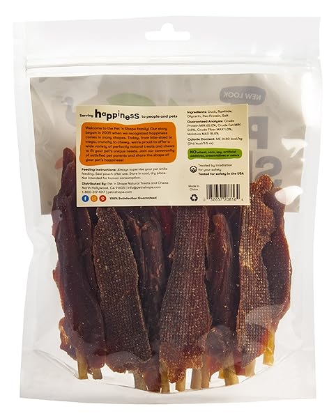 PET ‘N SHAPE CHIK ‘N SKEWERS – DUCK WRAPPED RAWHIDE CHEW DOG TREATS – 1 POUND
