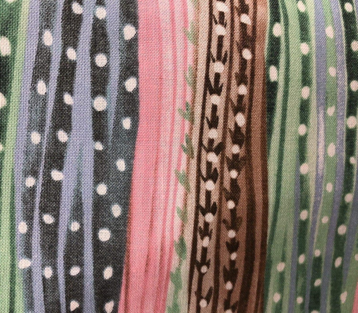 Striped Cactus Window Curtain Valance Cotton Fabric 43 W X 15l