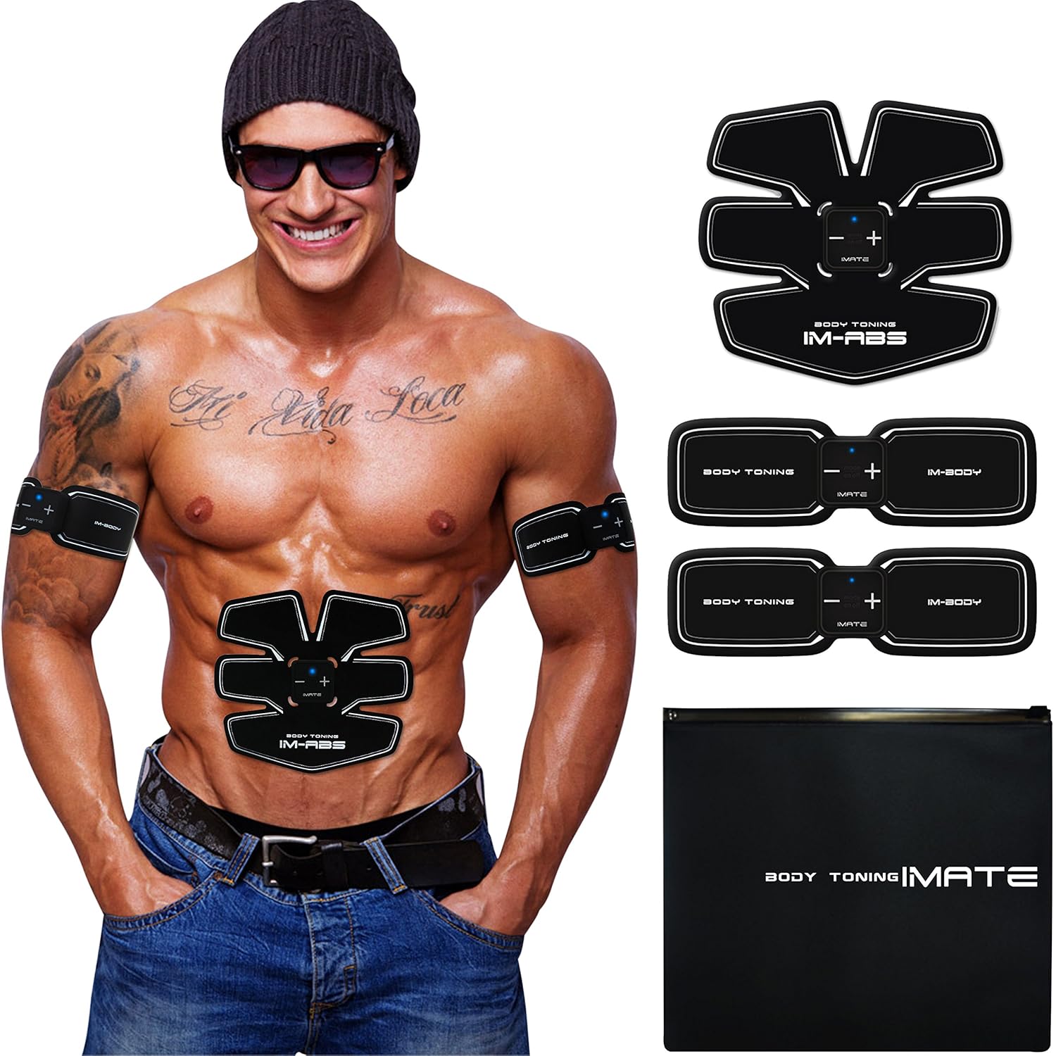 Ronovic Electroestimulador de Abdominales Masageador de Músculos Fitness y Ejercicio Cinturón de