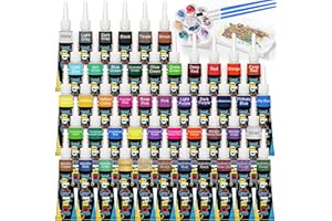 Roizefar Fabric Paint Set, 48 Colors with Metallic, Glitter & Neon, All-in-One Kit with Brushes & Palette, Permanent Textile Paint for Clothes, Shoes, Bags, Shirts, Canvas DIY, 0.34 oz Each