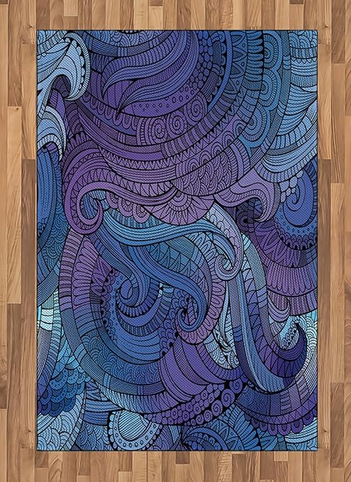 Ambesonne Alfombra de área Abstracta, Inspirada en el océano, diseño de