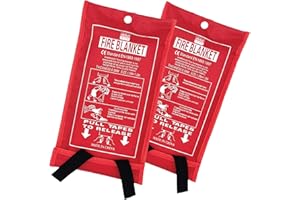 Deke Home Pack Fire Blanket Fiberglass Emergency Blanket Suppression Blanket. Flame Retardant Blanket Emergency Survival Safety. Cover for Kitchen, Fireplace, car, Office, Warehouse