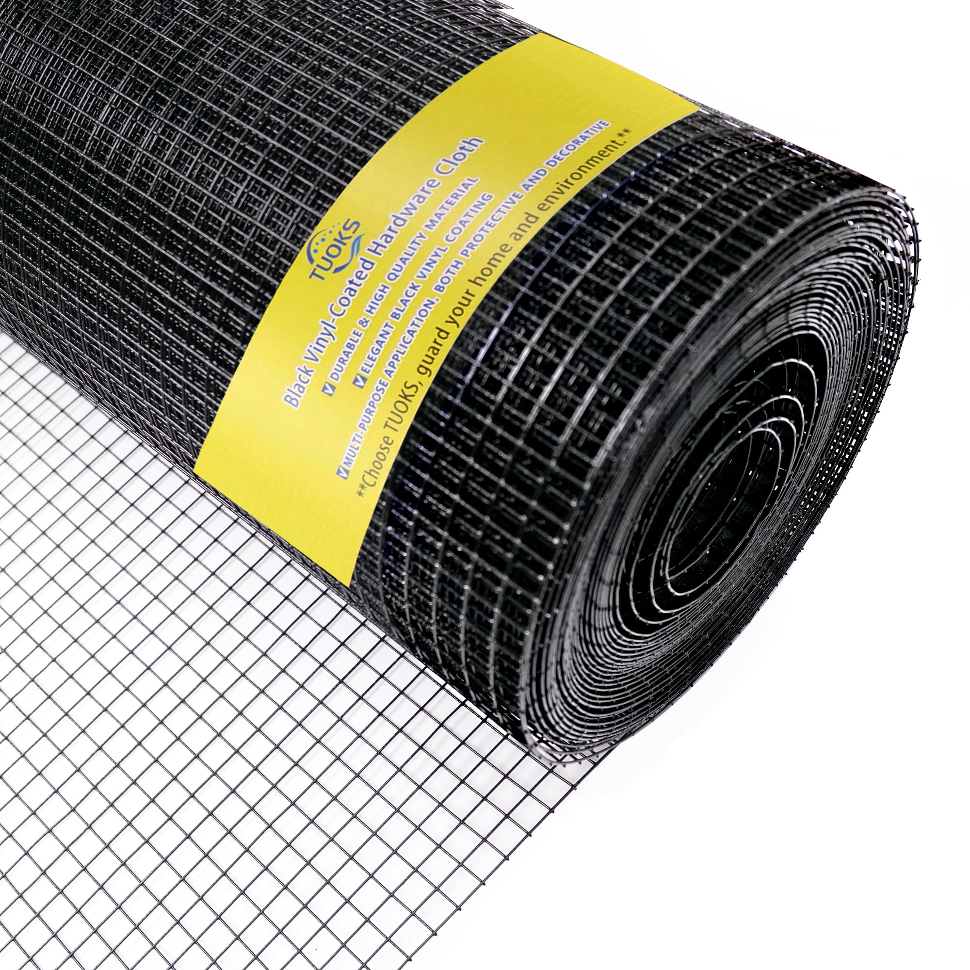 Photo 1 of TUOKS Hardware Cloth 1 inch 60in x 100ft 16 Gauge Black PVC Coated Welded Wire Fence Wire Mesh Roll Rabbit Wire Chicken Wire Fencing Gopher Wire Cloth Garden Fence Poultry Netting Rodent Wire