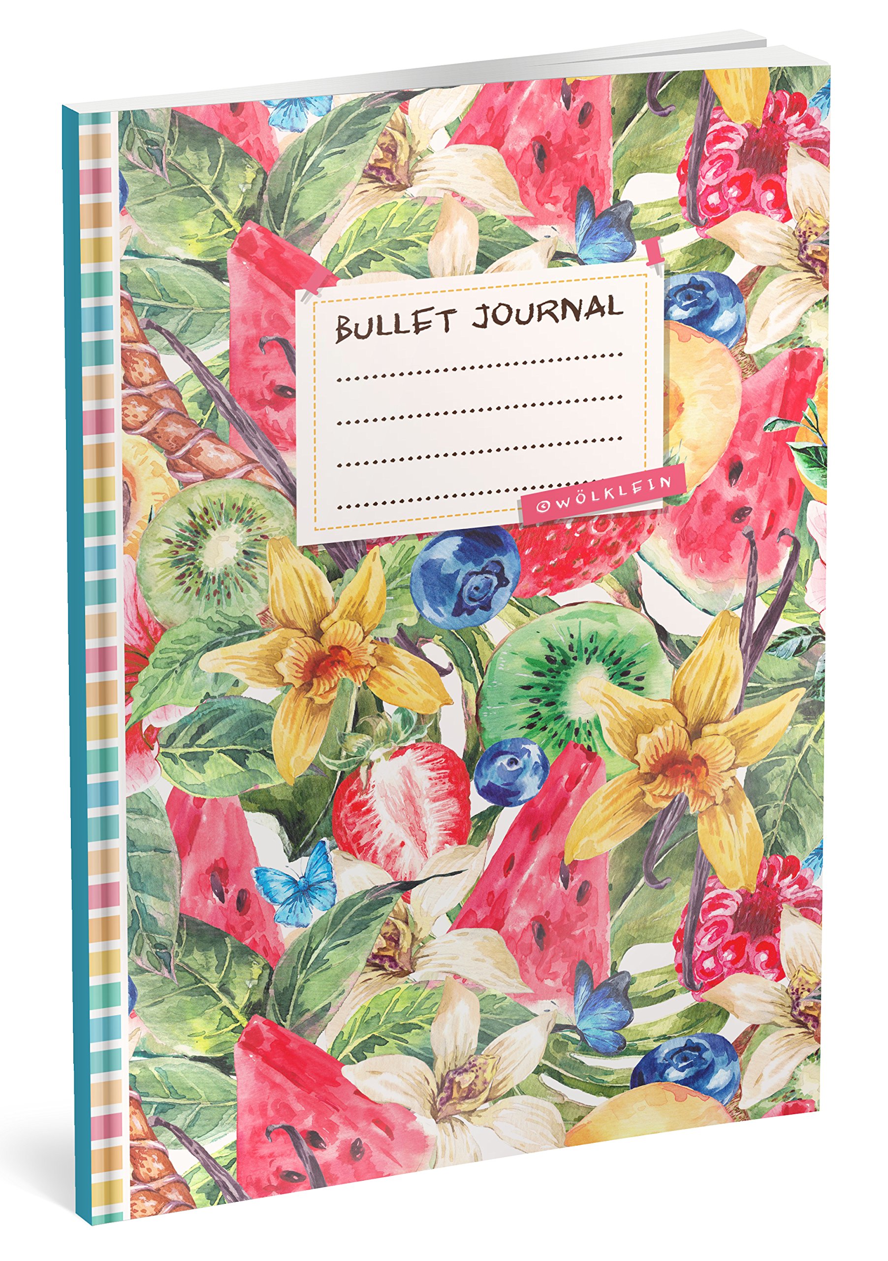 Bullet Journal: Punktraster Notizbuch (Ca. A5) + 100 Seiten + Vintage Softcover | TOP Motiv: Tropical | Dotted Grid Notebook, Kaligrafie Papier, Punktpapier +++ Jetzt mit Register +++