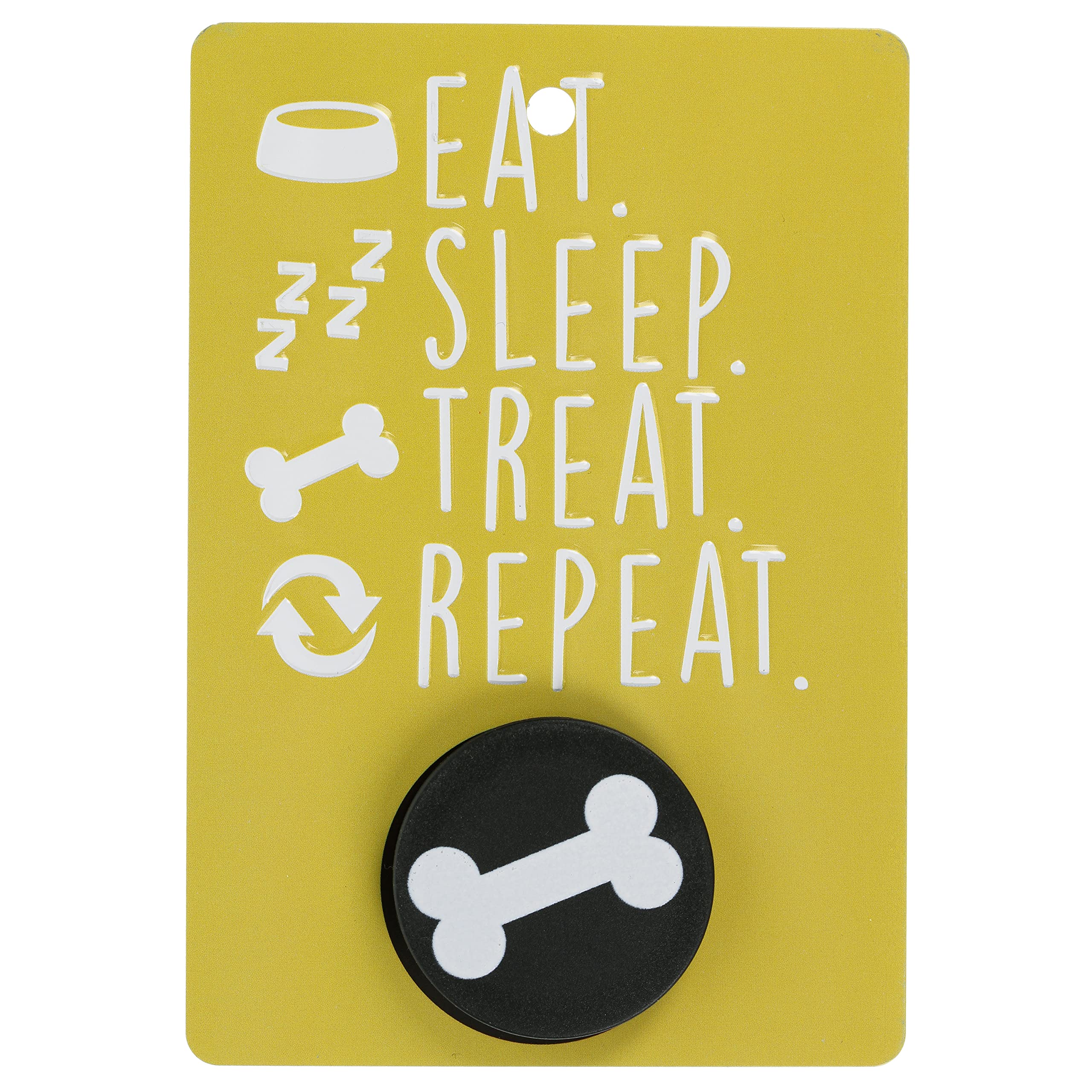 Pooch Pals Eat Sleep Treat Repeat Dog Lead Holder Wall Mounted Plaque Pop-Out Hook Hanger