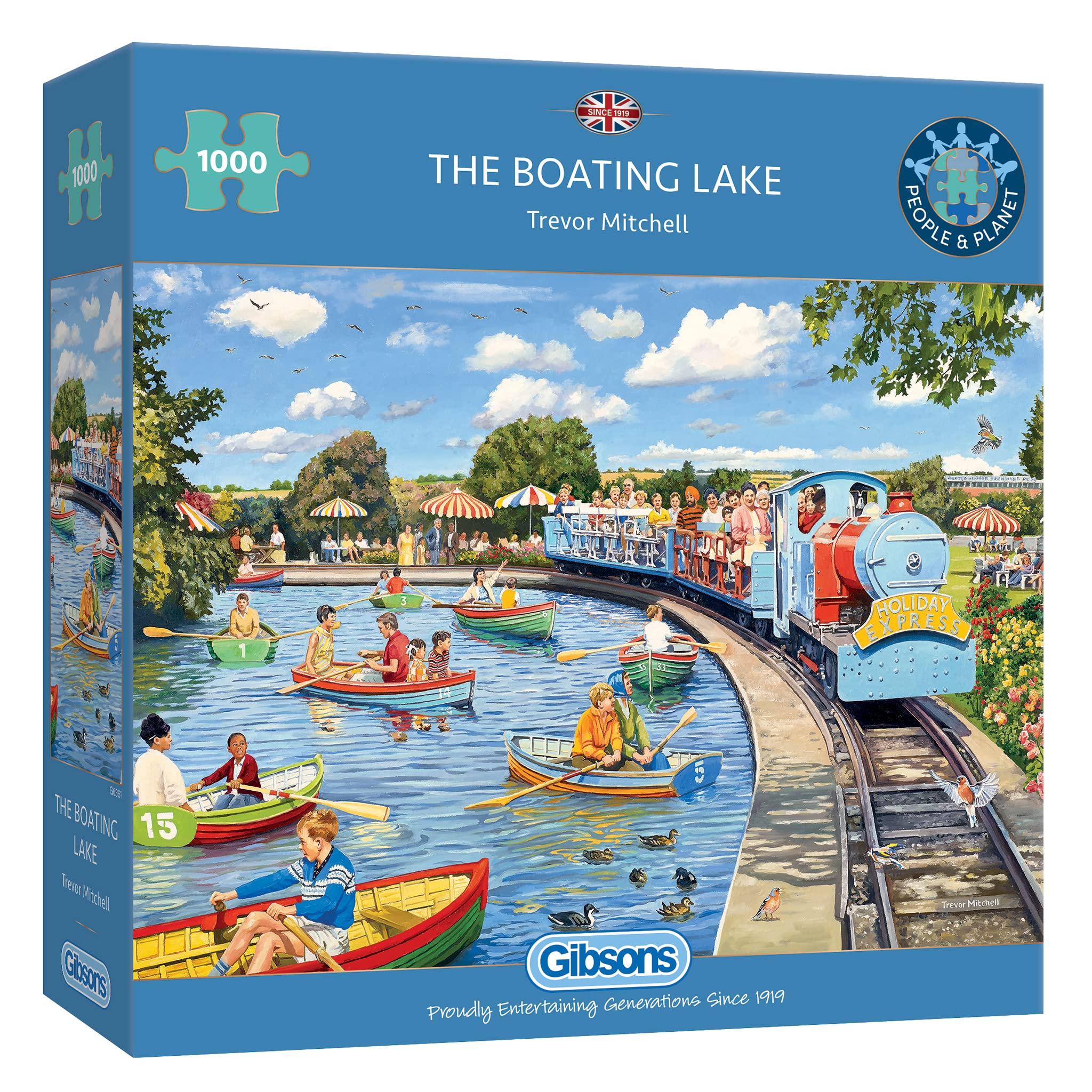 Gibsons The Boating Lake 1000 Piece Jigsaw Puzzle for Adults - Nostalgic Summer Puzzle - Sustainable Jigsaw Puzzle for Adults - Premium 100% Recycled Board - Great Gift