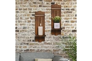 Yorkmills Sconces Wall Decor Set of 2, Wall Candle Holder Rustic Home Decor, Farmhouse Wall Art Floating Candle Sconces Shelf Wooden Wall Decorations for Living Room, Dining Room, Bedroom, Bathroom
