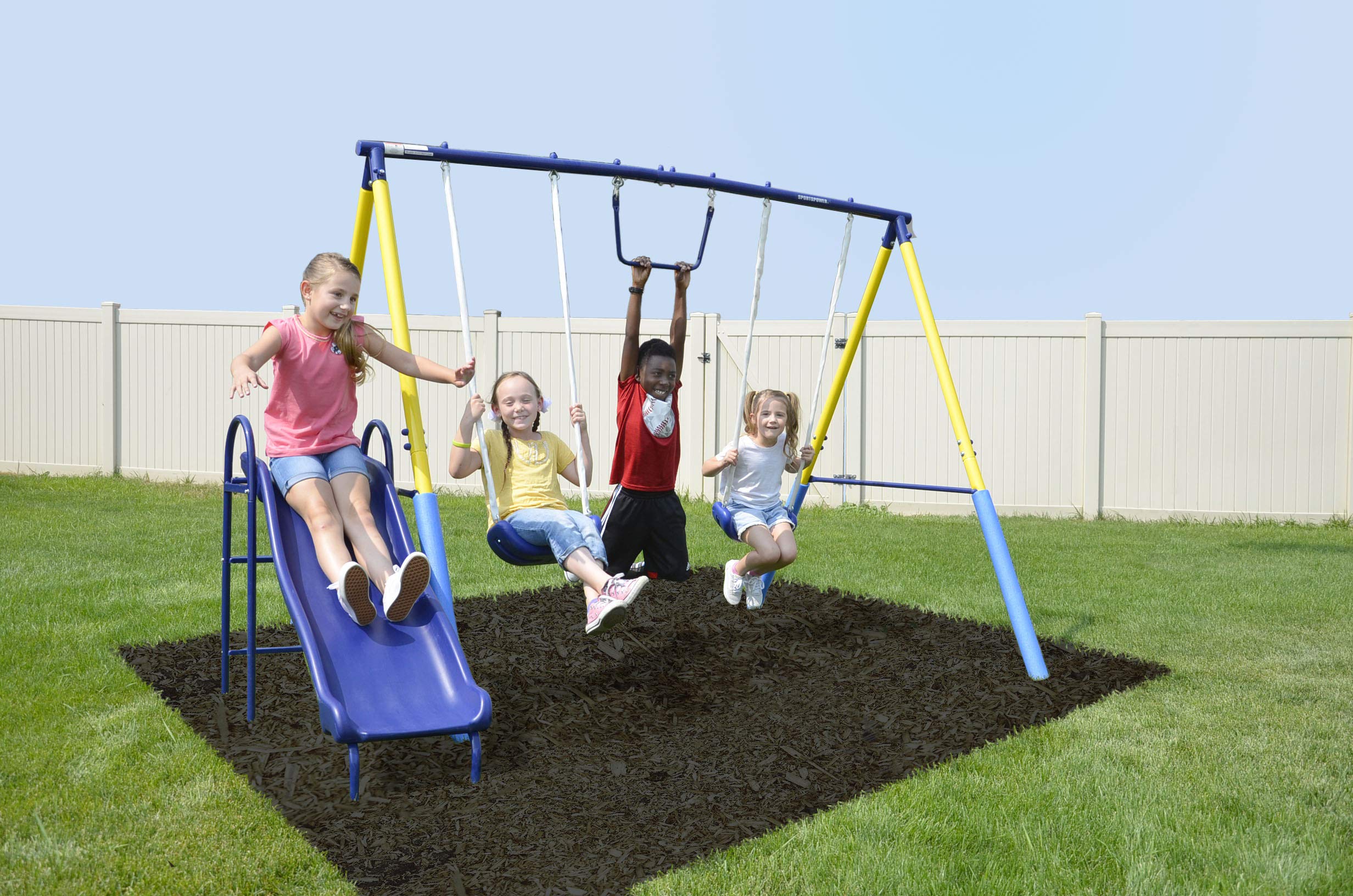 sportspower playtime metal swing set