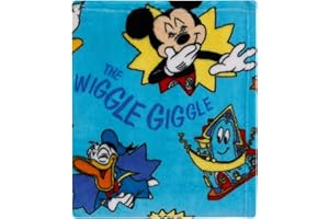 NoJo Disney Mickey Mouse Funhouse Crew Blue, Red and Yellow, Funny, and Donald Duck Laugh It Up Super Soft Toddler Blanket