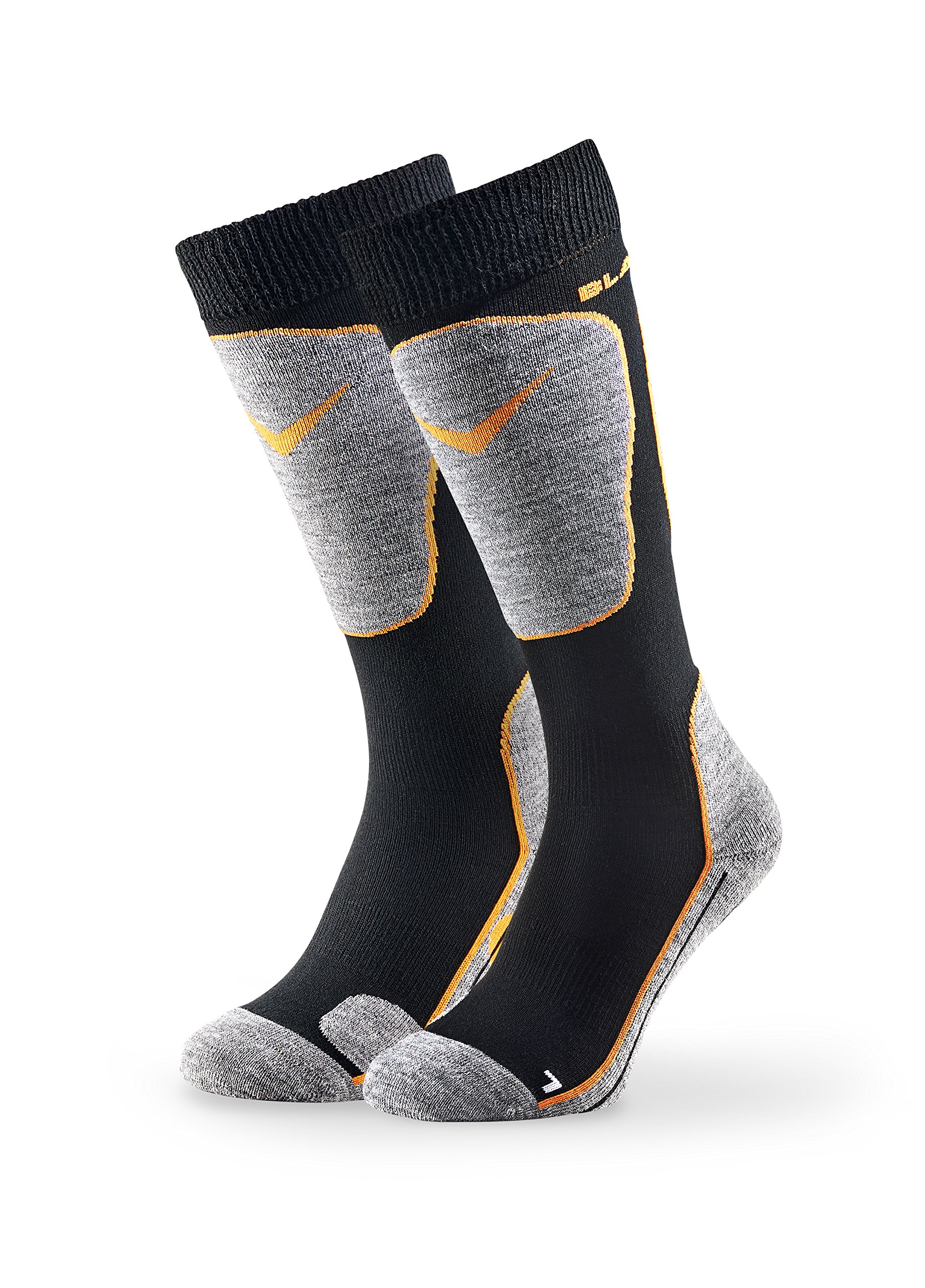 Black Crevice Adult's Ski Socks Multi-Coloured Black/Orange Size:43-46