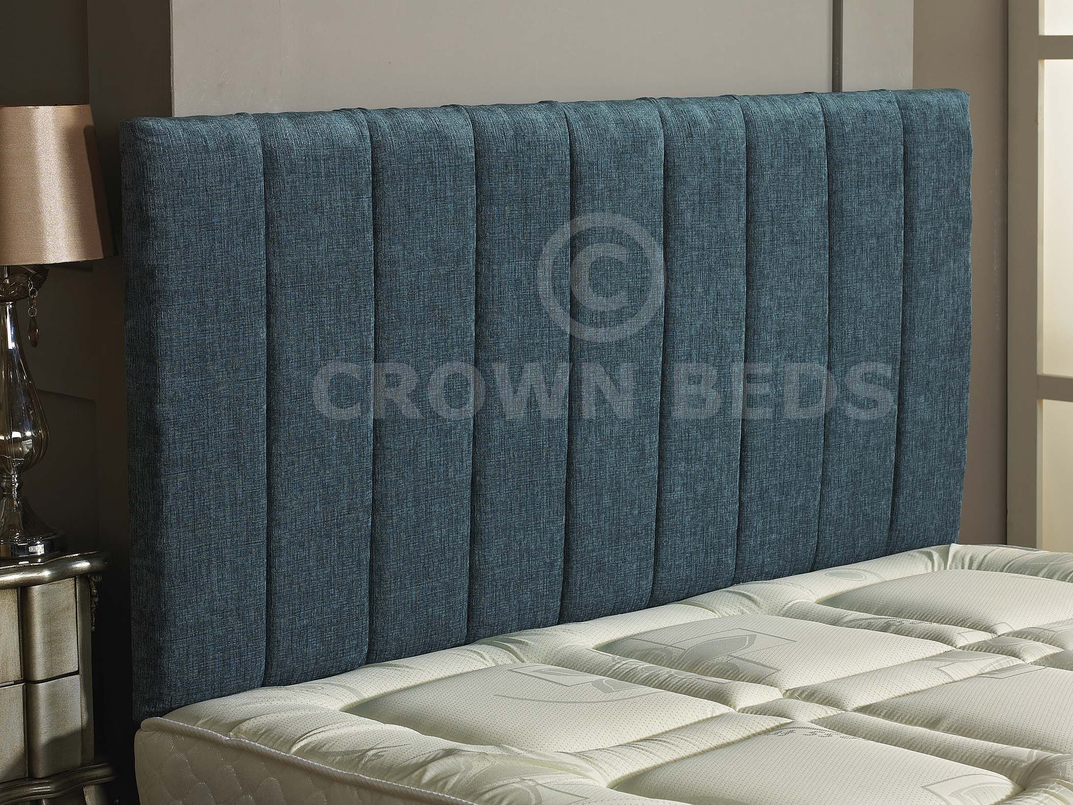 CROWNBEDSUK APOLLO CHENILLE HEADBOARD 2ft6,3ft,4ft,4ft6,5ft,6ft Black, 4ft6 (Double)