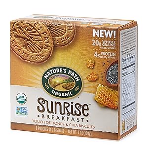 Nature's Path Organic Sunrise Breakfast Biscuits, Honey & Chia, 7 Ounce Box (6 Count)