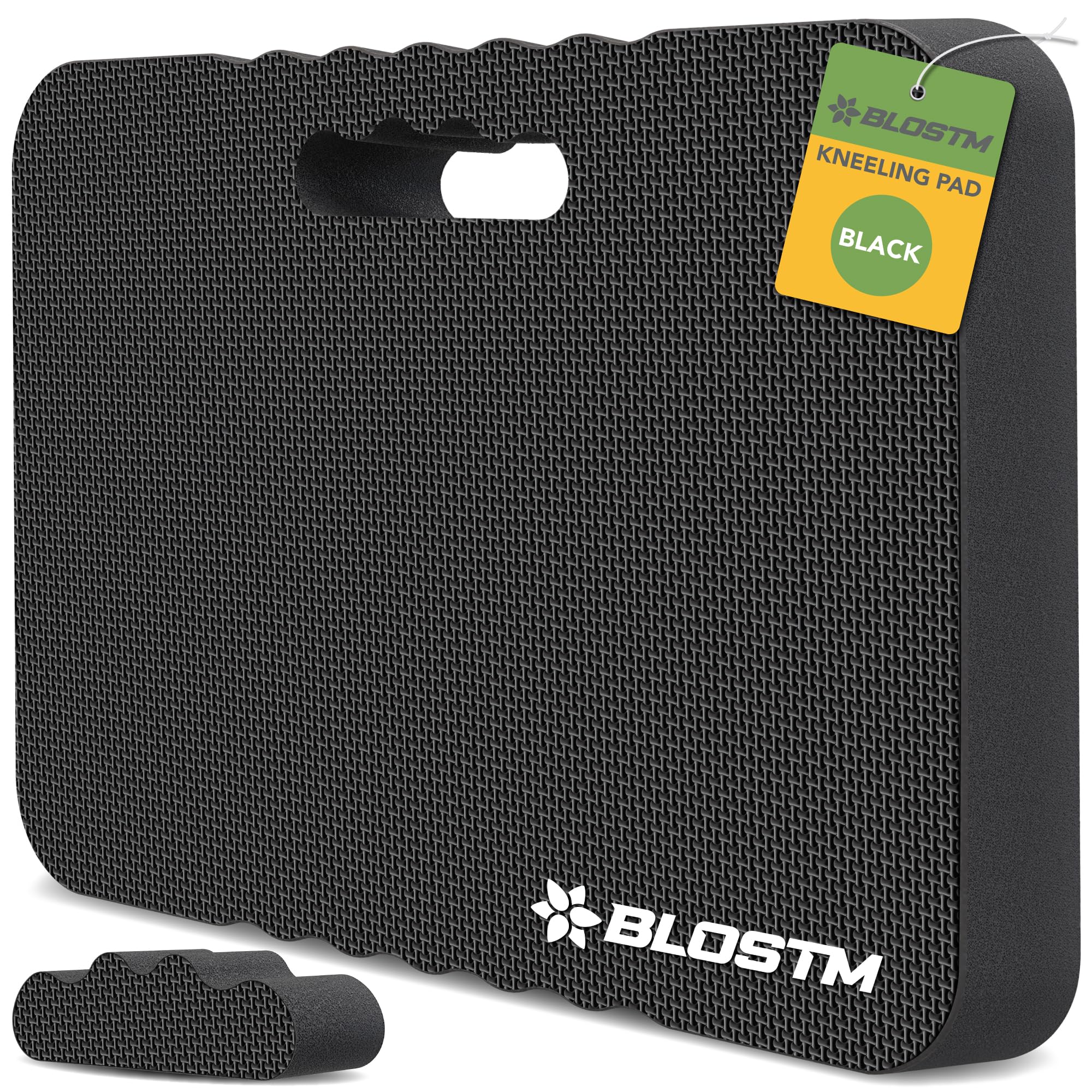 BLOSTM Black Home & Garden Kneeling Pad - High Density Foam Kneeling Pad 2 Textures, Premium Large Kneeling Mat for House Work, Gardening, Yoga & More - Water Resistant Thick Kneeling Pad