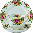 Royal Albert Old Country Roses 3 Piece Set, 8", Mostly White with Multicolored Floral Print