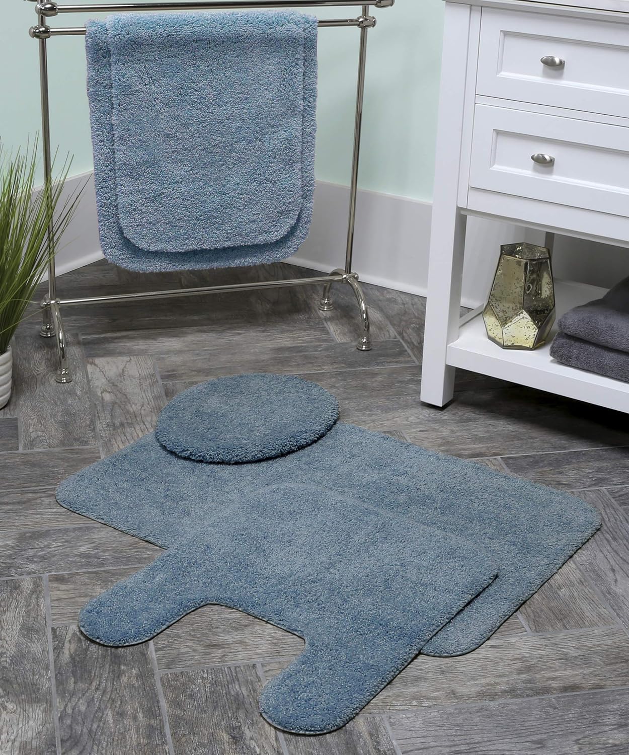 Soft & Quick Dry for Vanity and Shower Light Blue Maples Rugs Bathroom Rugs Made in USA SofTec