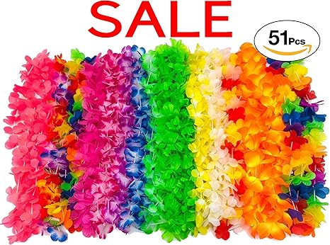 Bliss List 51 Counts Hawaiian Lei Hawaii Tropical Beach Party