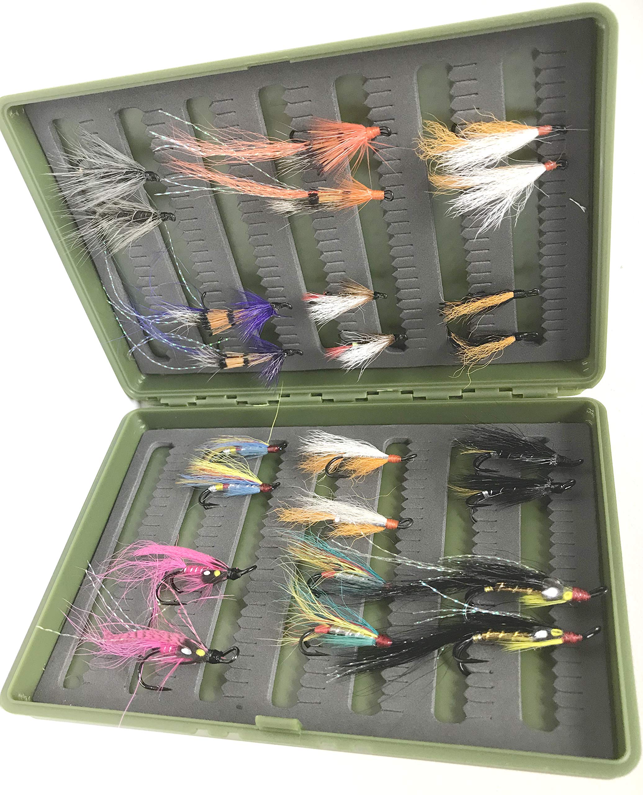 Fly Fishing Season Salmon Set with both double and single hooks supplied in a Free Hard Cased box