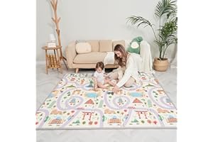 SUPERBE BEBE Baby Play MAT 71" X 59" X 0.4: Foldable, Padded Floor Mat for Crawling, Playing, and Toddler Playroom | Baby Care Foam Mat | Extra-Large Floor Mats for Kids | Playpen mat for Babies and Toddlers