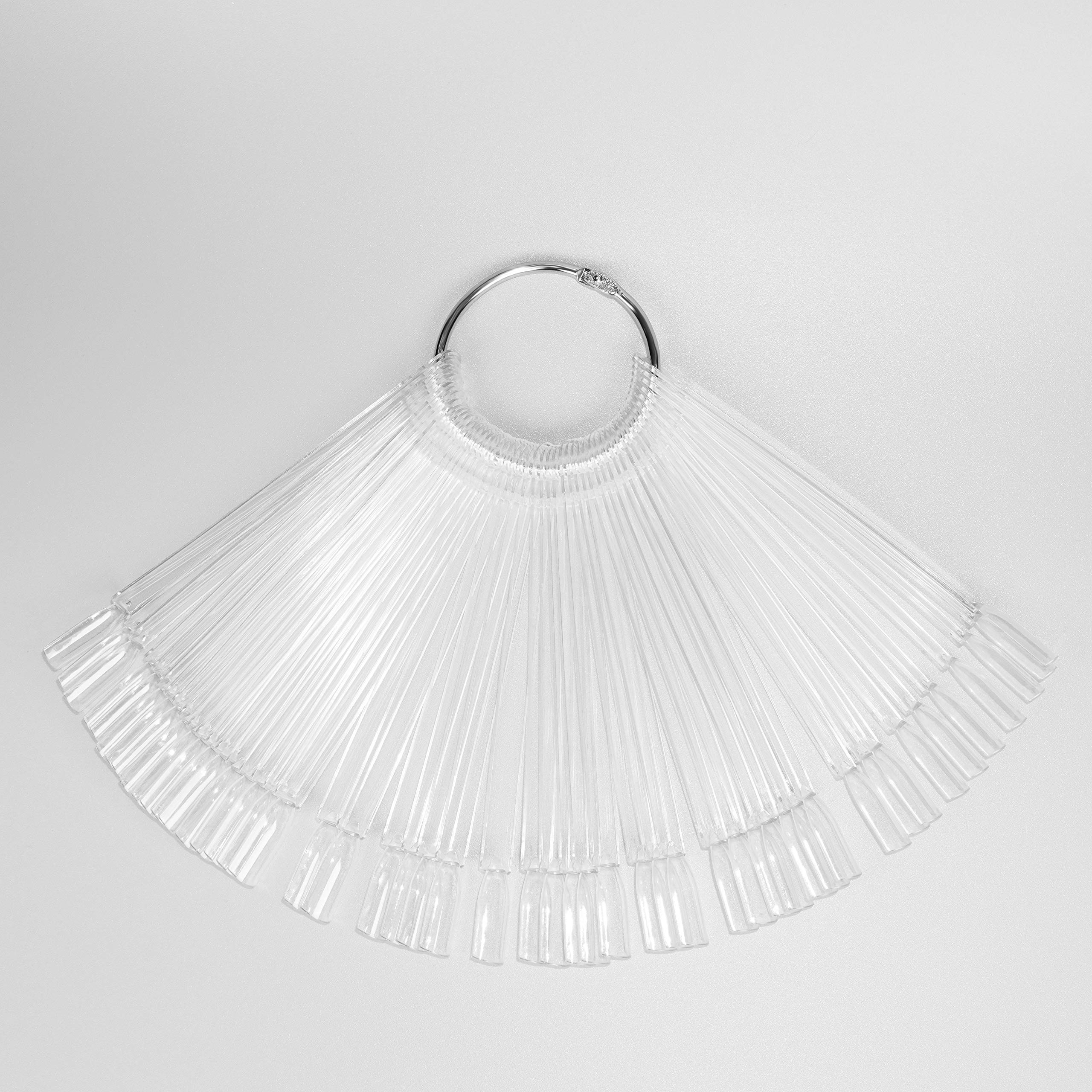 JND Professional 50pcs Nail Colour Display Swatch Sticks, Pop Sticks, Nail Art Palette Tip Display (Ring, Clear)