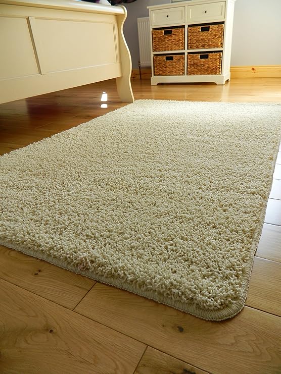 NON SLIP MEDIUM SIZED PLAIN WASHABLE IVORY CREAM BEDROOM MATS BATHROOM