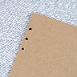 AUEAR, 3 Sets A5 Kraft Paper Divider 6 Holes Ring