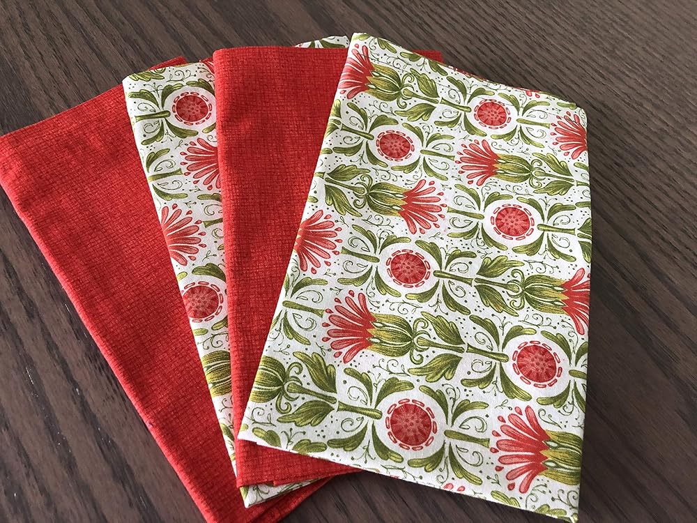Cotton Fabric Napkins Eco Friendly 17 x 15 inchAvocado Coral Print