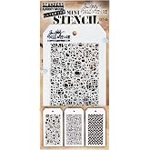 Tim Holtz - Stampers Anon (3 EA.) Tim holtz layered MINI STENCIL SET #46, us:one size