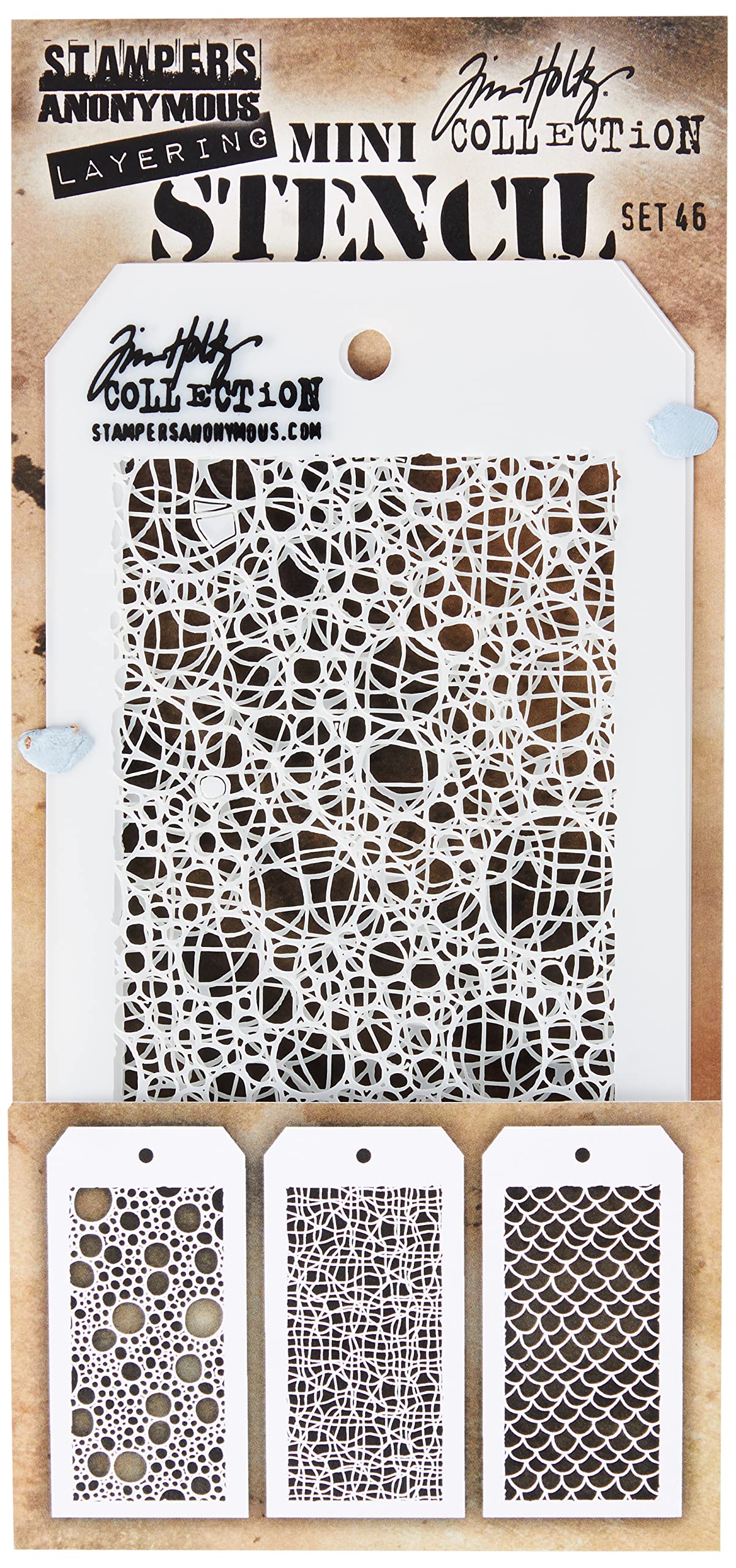 Tim Holtz - Stampers Anon Mini Stencil, Set #46, One Size