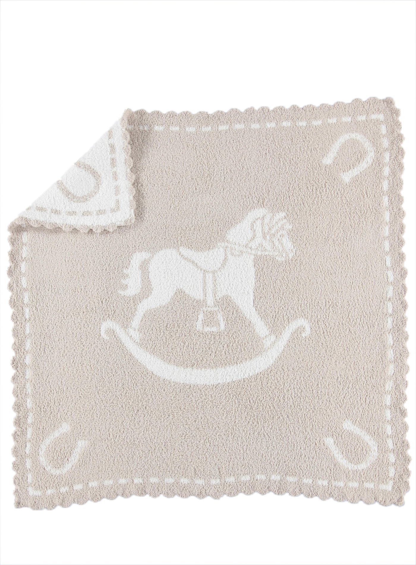 Barefoot Dreams CozyChic Scalloped Baby Receiving Blanket